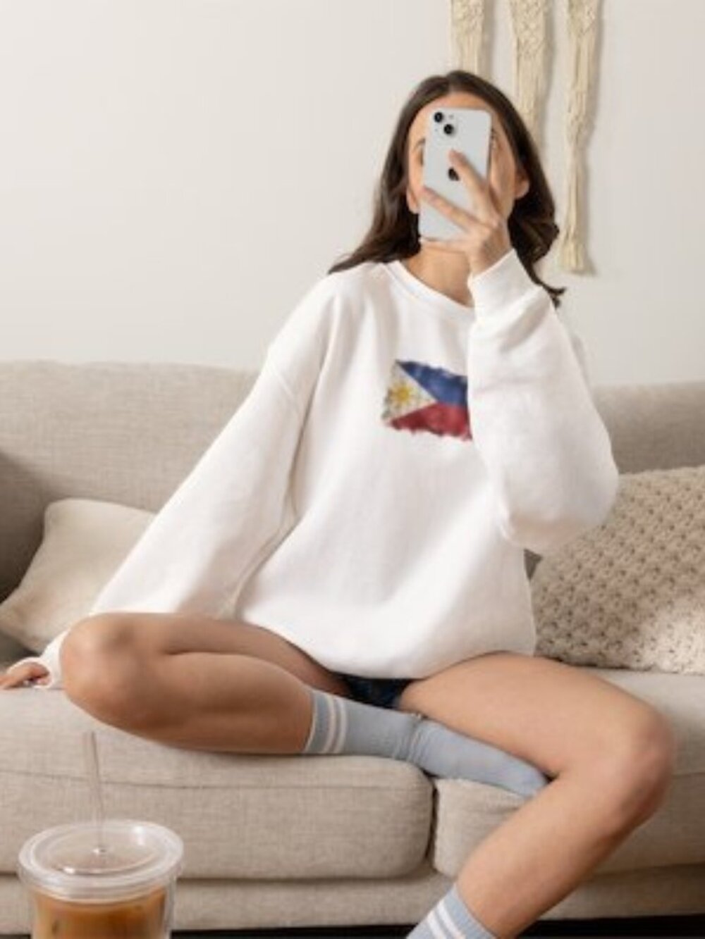 Philippines Flag Sweatshirt | Vintage Filipino Pride Crewneck